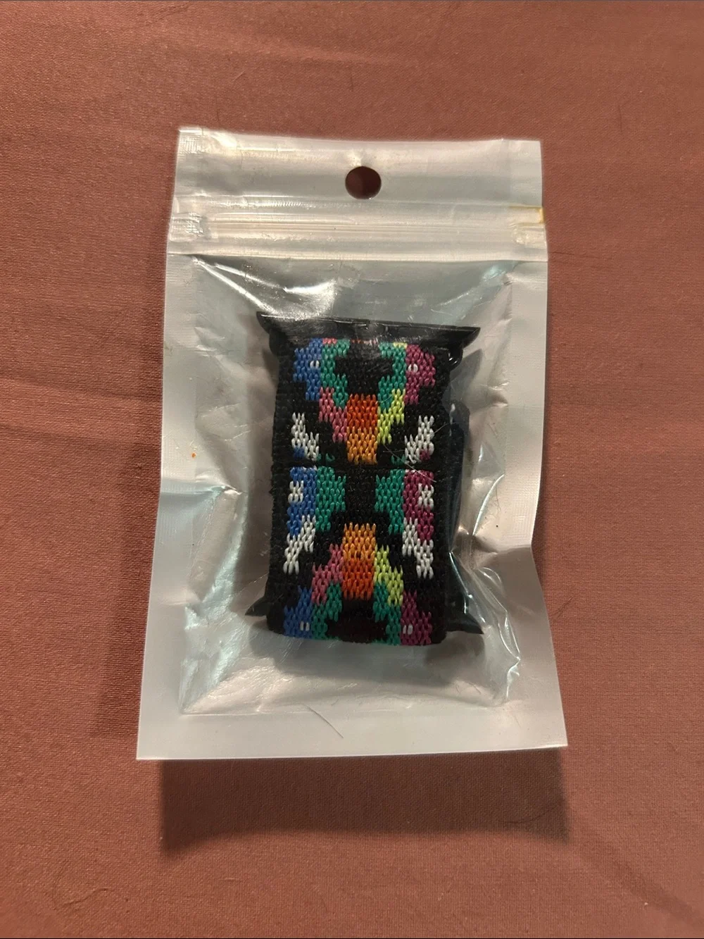 Woven Multicolor Patterned Fabric Bracelets - Black Base